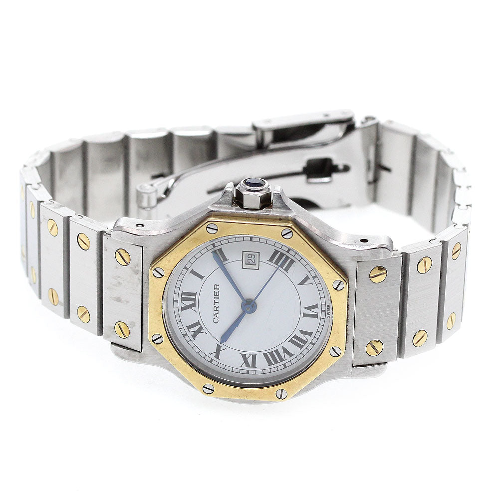 CARTIER Santos Octagon LM 81037288 Date white Dial Automatic Men's Watch_866869
