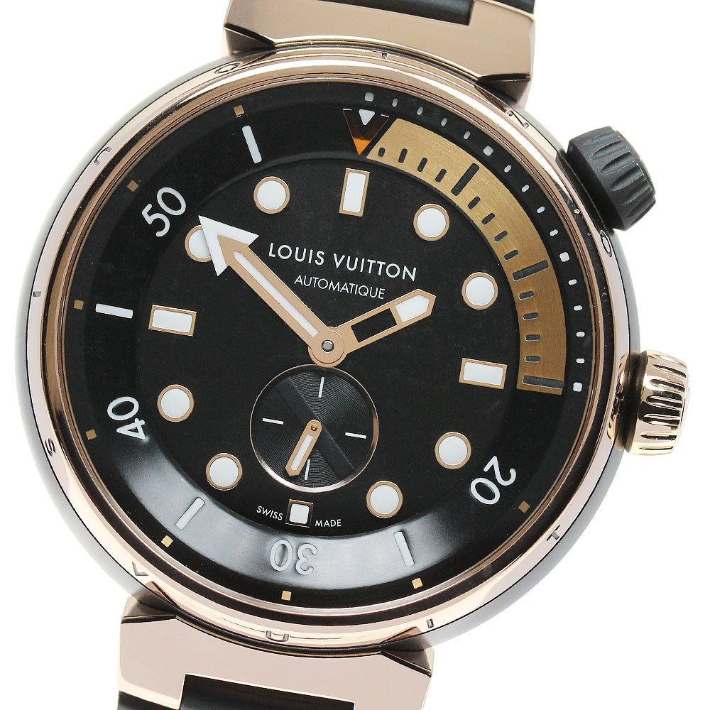 LOUIS VUITTON Tambour Street Diver QA123 K18PG small second AT Men's_866876