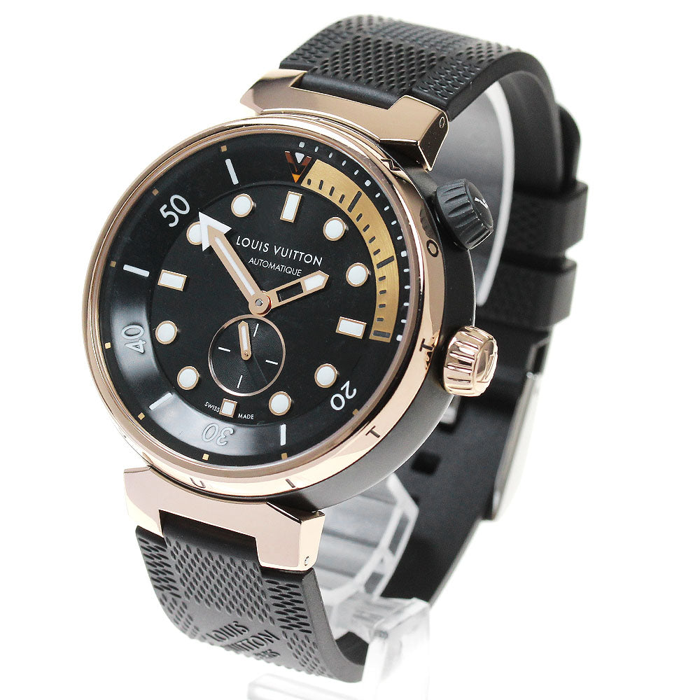 LOUIS VUITTON Tambour Street Diver QA123 K18PG small second AT Men's_866876