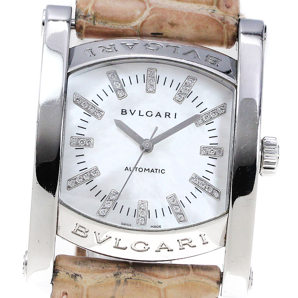 BVLGARI Assioma AA44S Date diamond index White shell Dial Automatic Men's Watch_866879