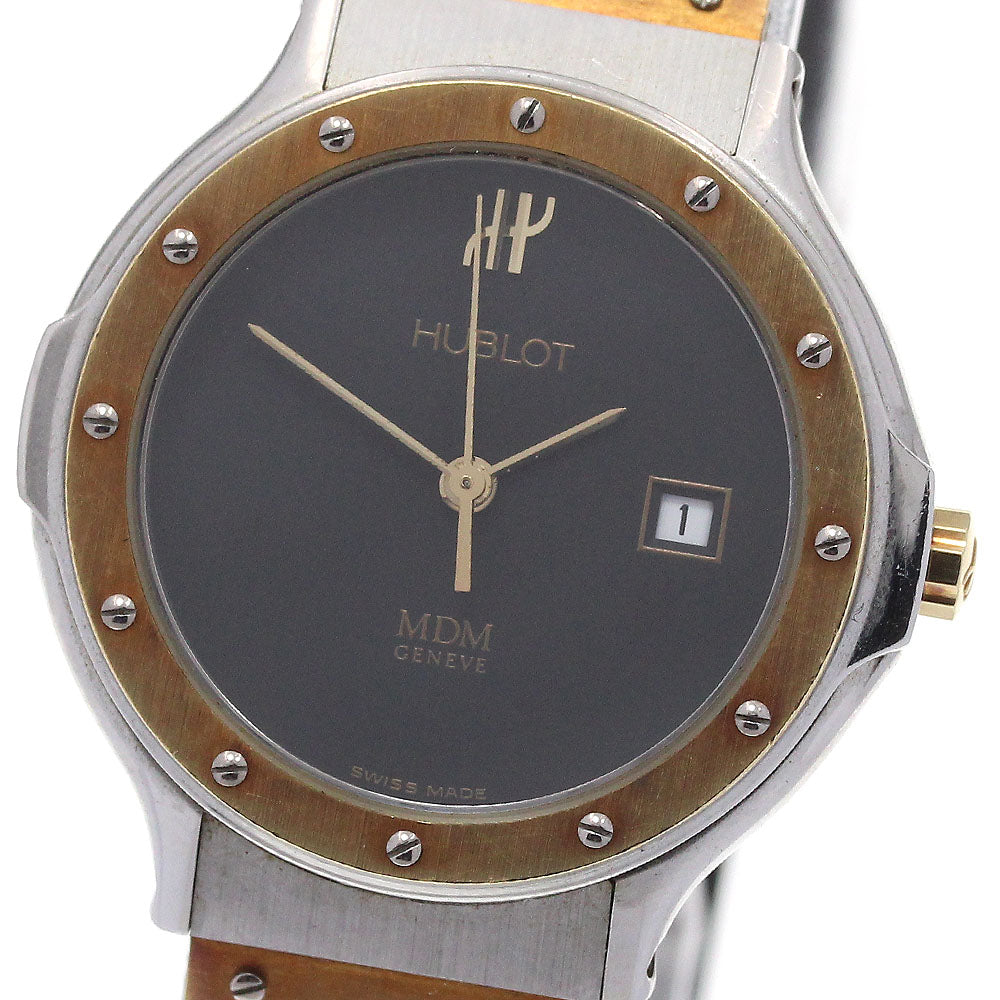 HUBLOT MDM Classic 1391.2 K18YGBezel Date black Dial Quartz Ladies Watch_866889