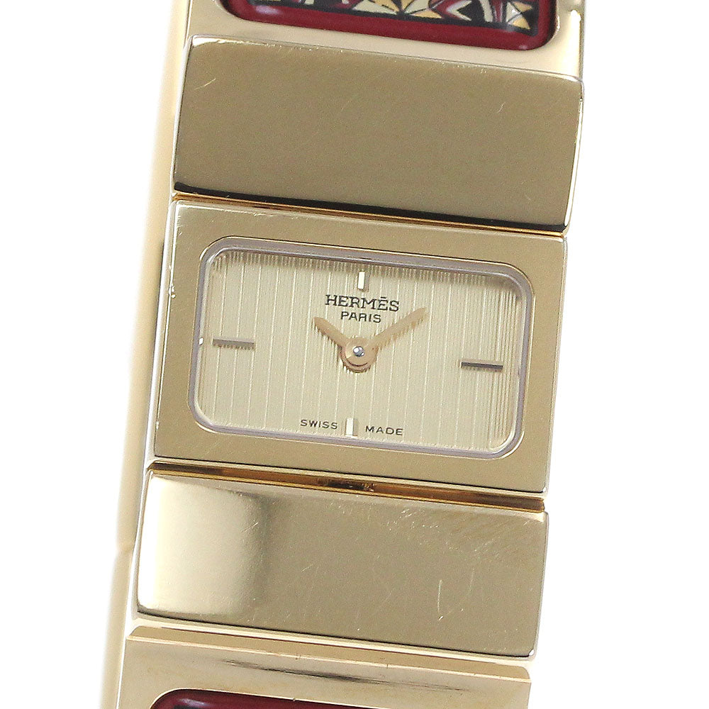 HERMES Loquet L01.201 cloisonne gold Dial Quartz Ladies Watch_866908
