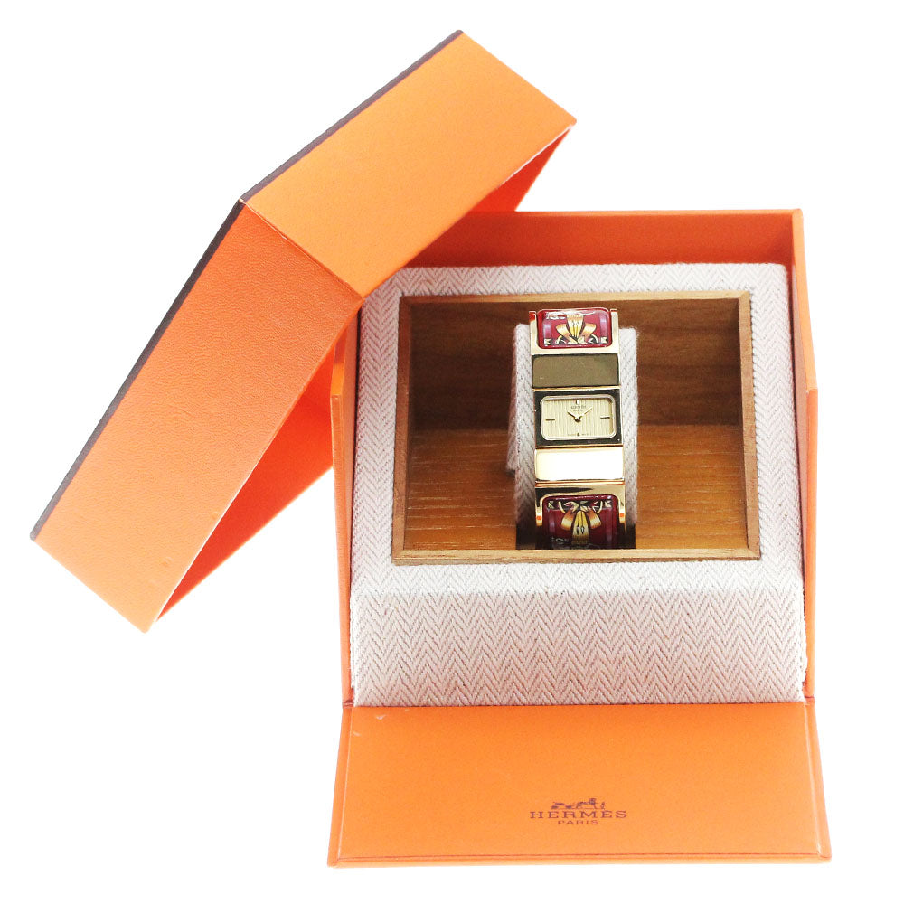 HERMES Loquet L01.201 cloisonne gold Dial Quartz Ladies Watch_866908