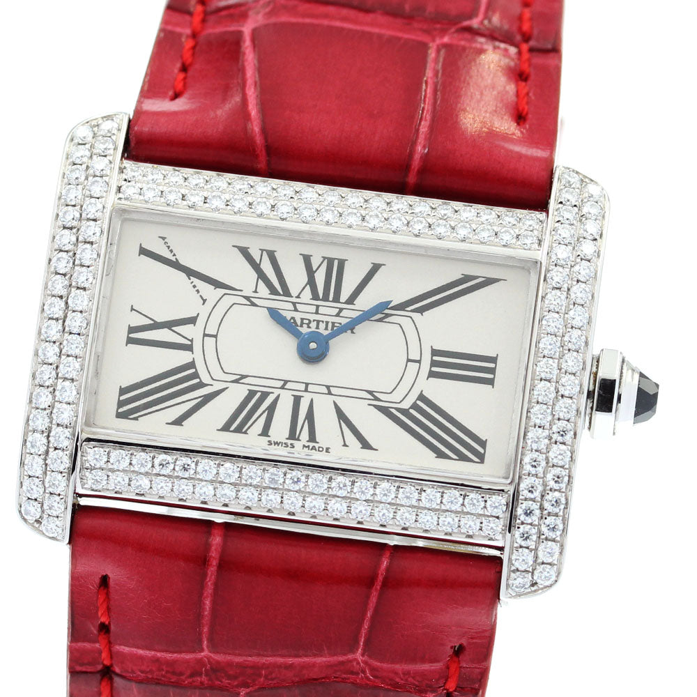 CARTIER Mini tank divan W6300255 After diamond beige Dial Quartz Ladies Watch_866948