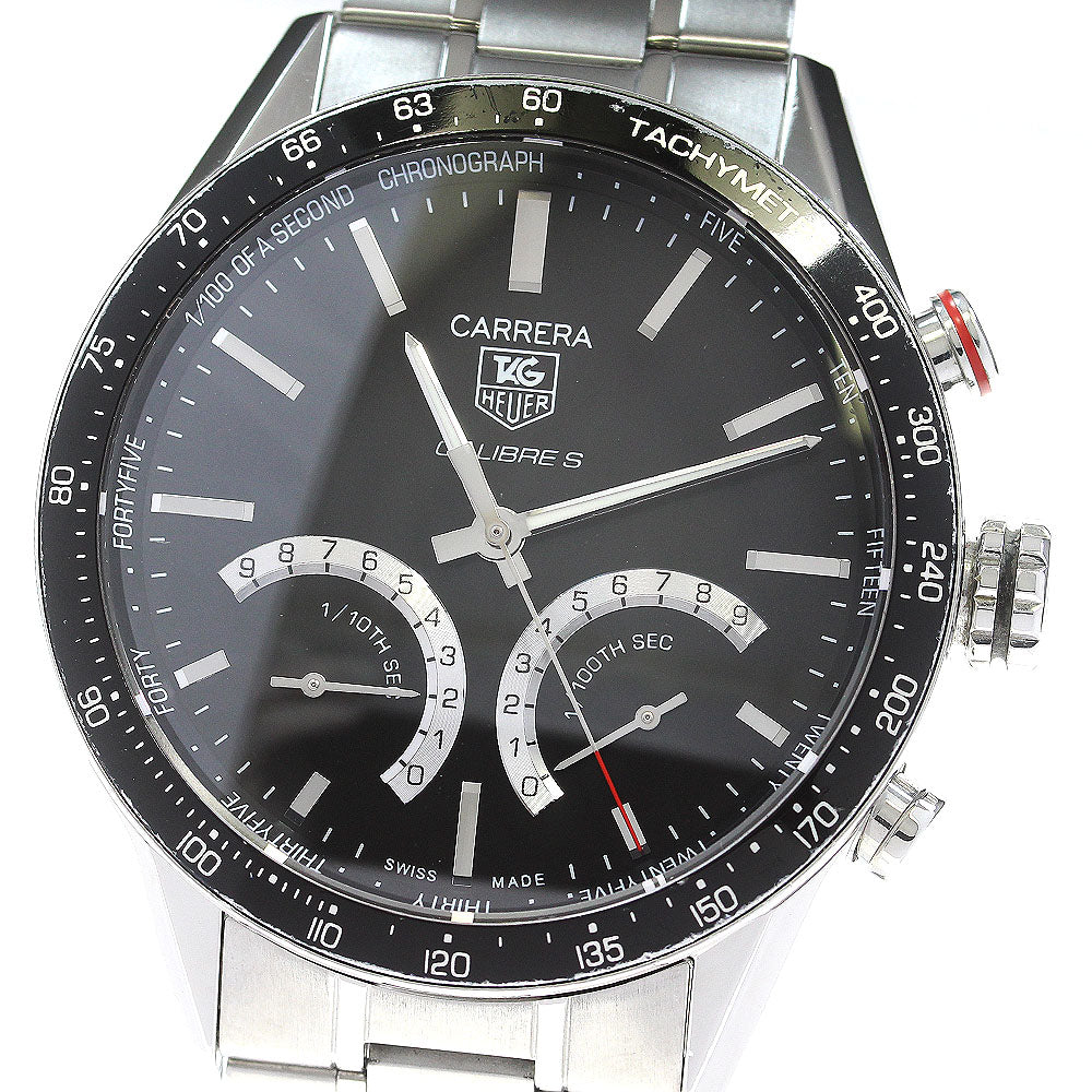 TAG HEUER Carrera CV7A12 Caliber S chronograph Black Dial Quartz Men's _866959