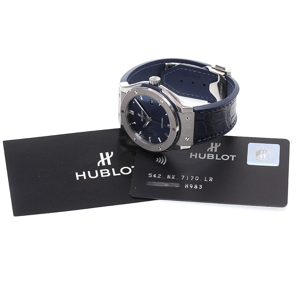HUBLOT Classic Fusion Titanium 542.NX.7170.LR Date Navy Dial Automatic Men's Watch_866960