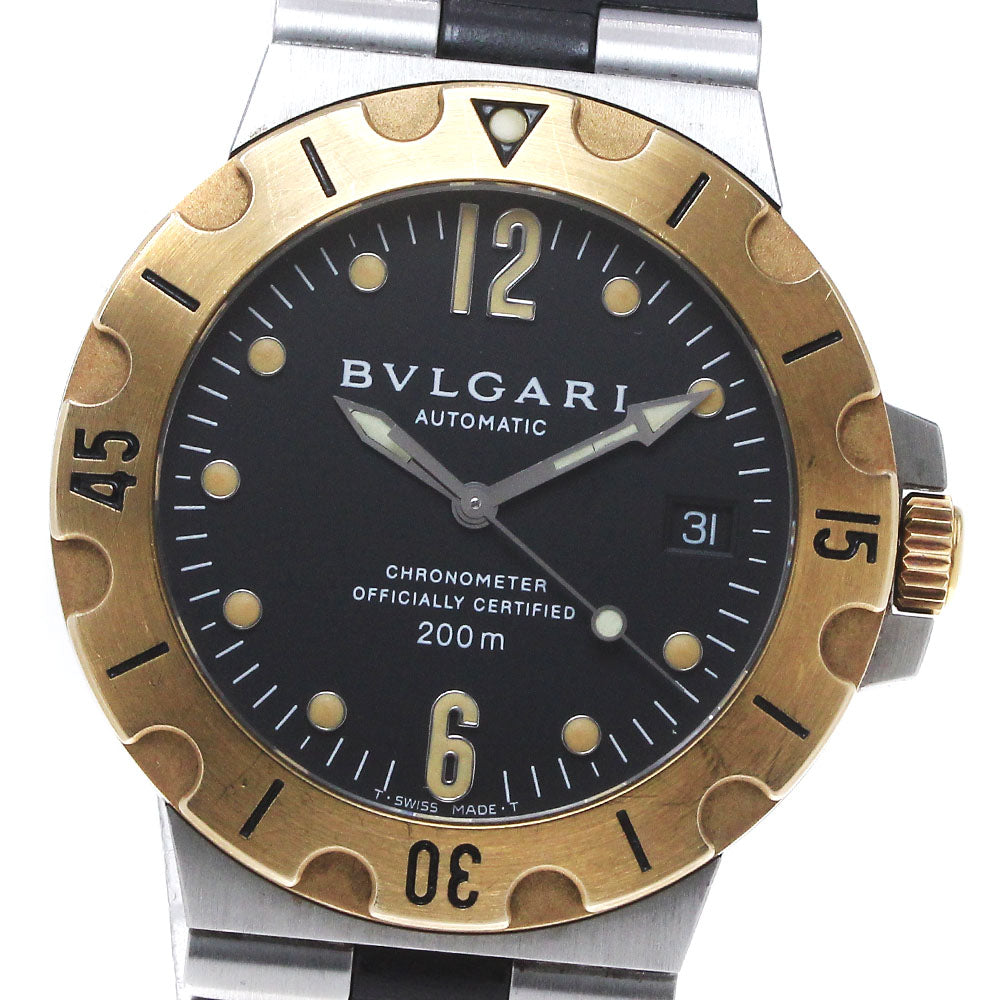 BVLGARI Diagono Scuba SD38SG Date black Dial Automatic Men's Watch_866982