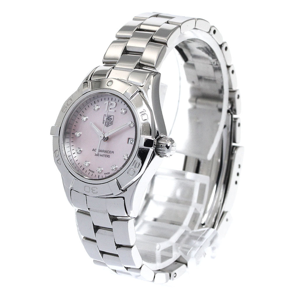 TAG HEUER Aqua racer WAF141A 10P diamond date Pink shell Dial Quartz Ladies Watch_867004