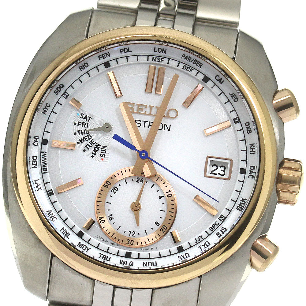 SEIKO Astron SBXY020/8B63-0AZ0 White Dial Solar Powered Radio Men's Watch_867019
