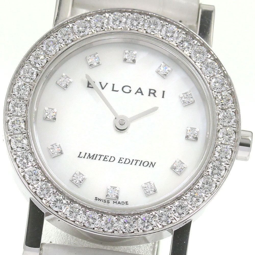 BVLGARI BVLGARIBVLGARI BBW26GL K18WG 12P Diamond Bezel Shell Limited to 60 pieces White shell Dial Quartz Ladies Watch_867049