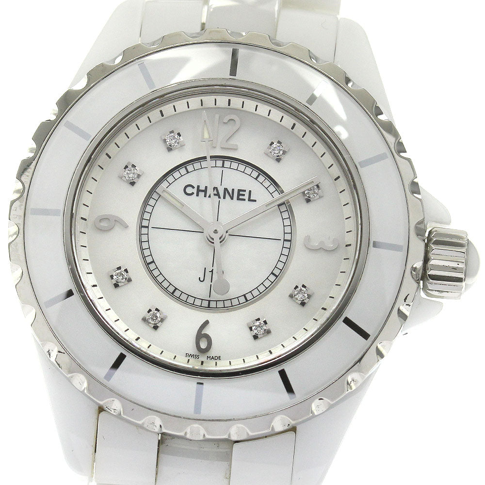 CHANEL J12 33mm H2422 White ceramic 8P diamond Quartz Ladies Watch_867060