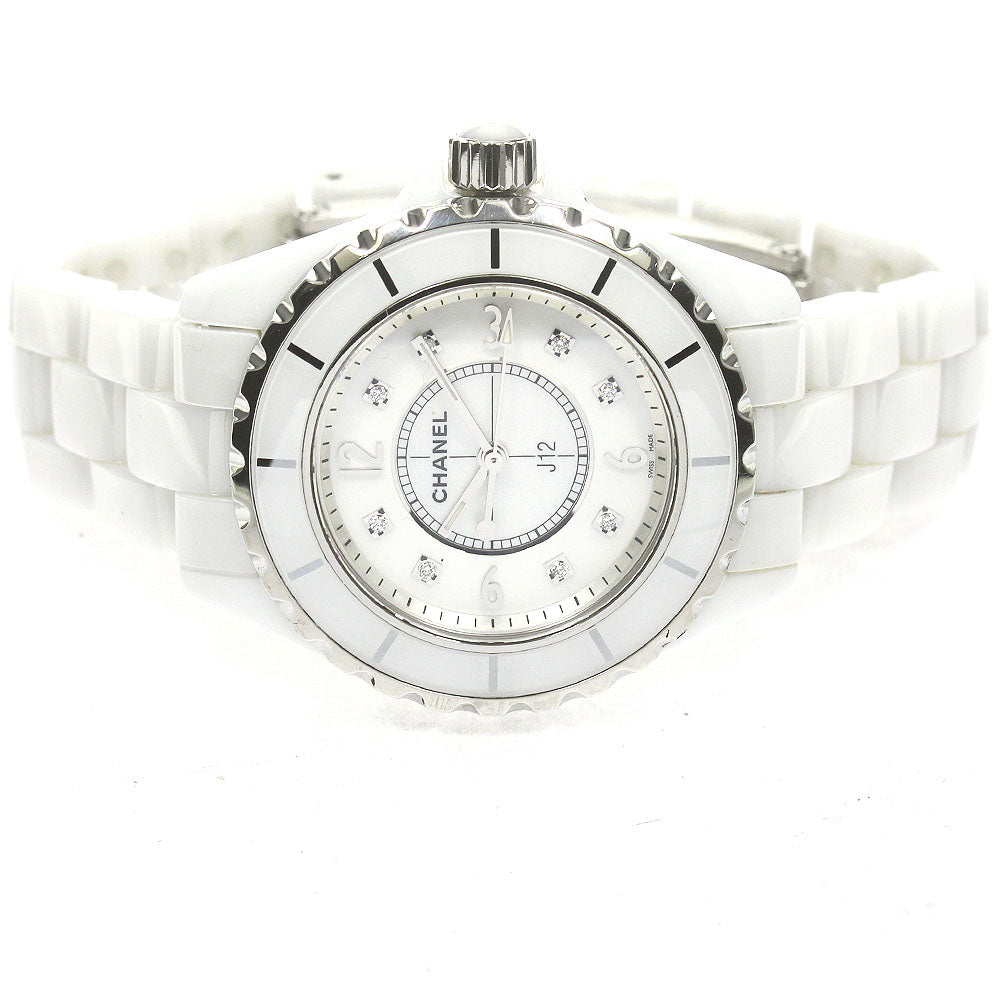 CHANEL J12 33mm H2422 White ceramic 8P diamond Quartz Ladies Watch_867060