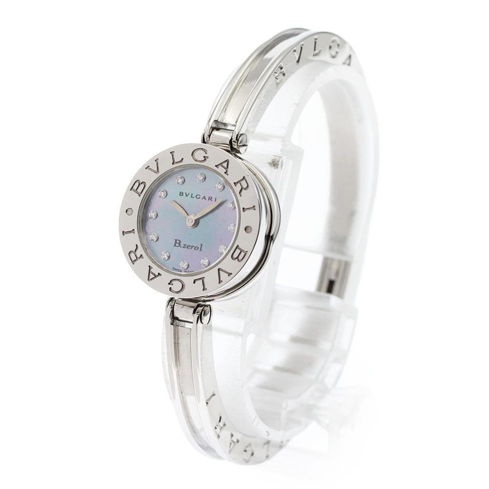 BVLGARI B-zero1 BZ22S 12P Diamond Bangle, Medium Size Blue shell Dial Quartz Ladies Watch_867177