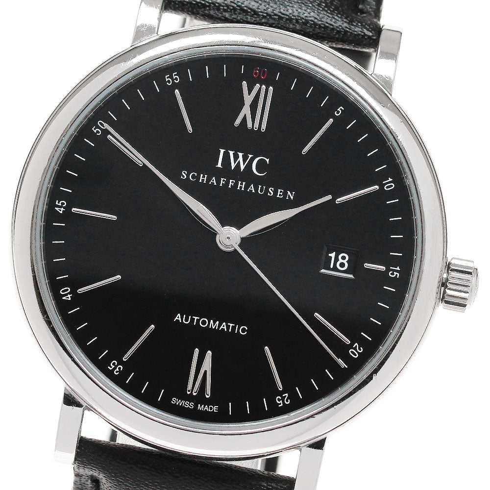 IWC SCHAFFHAUSEN Portofino IW356502 Date Black Dial Automatic Men's Watch_867227