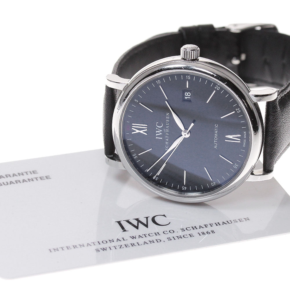 IWC SCHAFFHAUSEN Portofino IW356502 Date Black Dial Automatic Men's Watch_867227