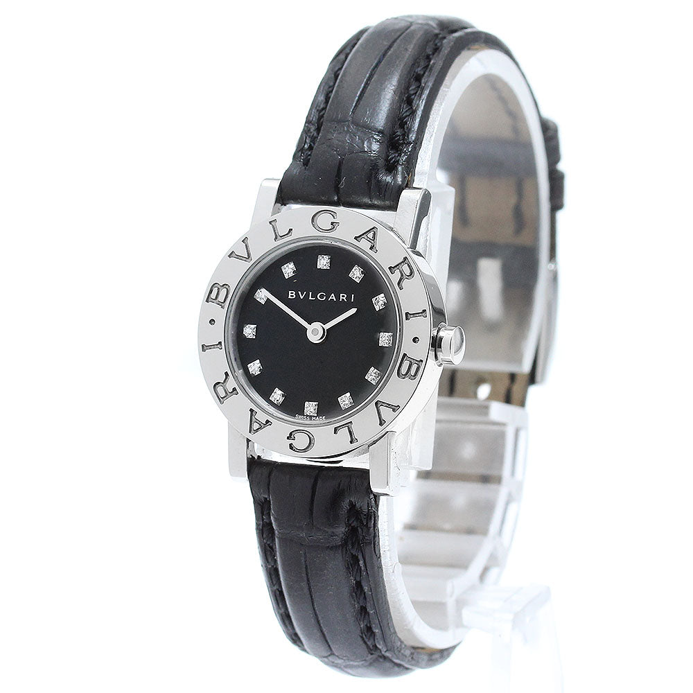 BVLGARI BVLGARIBVLGARI BB23SL 12P diamond black Dial Quartz Ladies Watch_867266