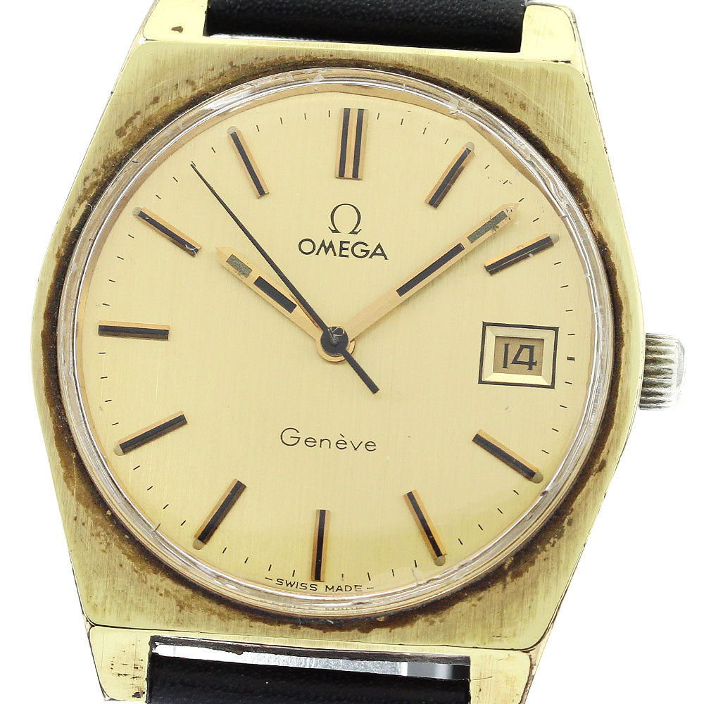 OMEGA Geneve 136.0049 Date Cal.613 Gold Dial Hand Winding Men's Watch_867299