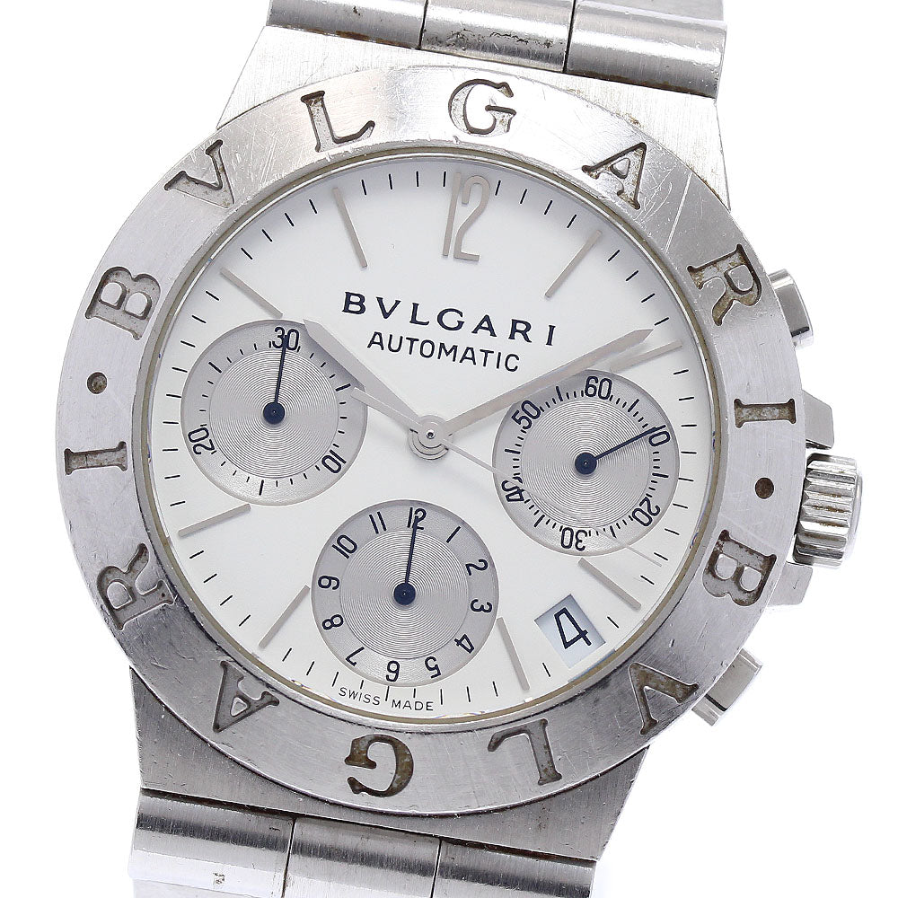 BVLGARI Diagono Sports CH35S Date Chronograph White / Silver Dial Automatic Men's Watch_867324
