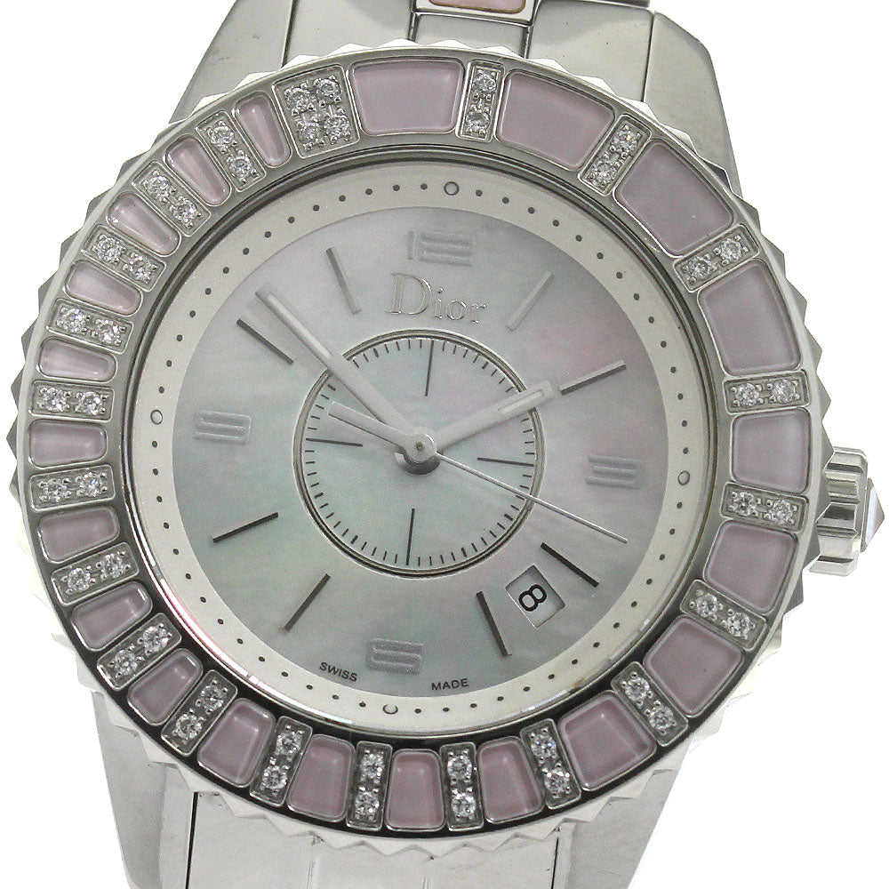 Dior crystal CD113110 Diamond Bezel White shell Dial Quartz Ladies Watch_867334