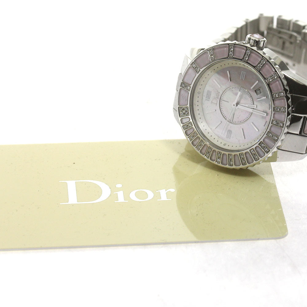Dior crystal CD113110 Diamond Bezel White shell Dial Quartz Ladies Watch_867334