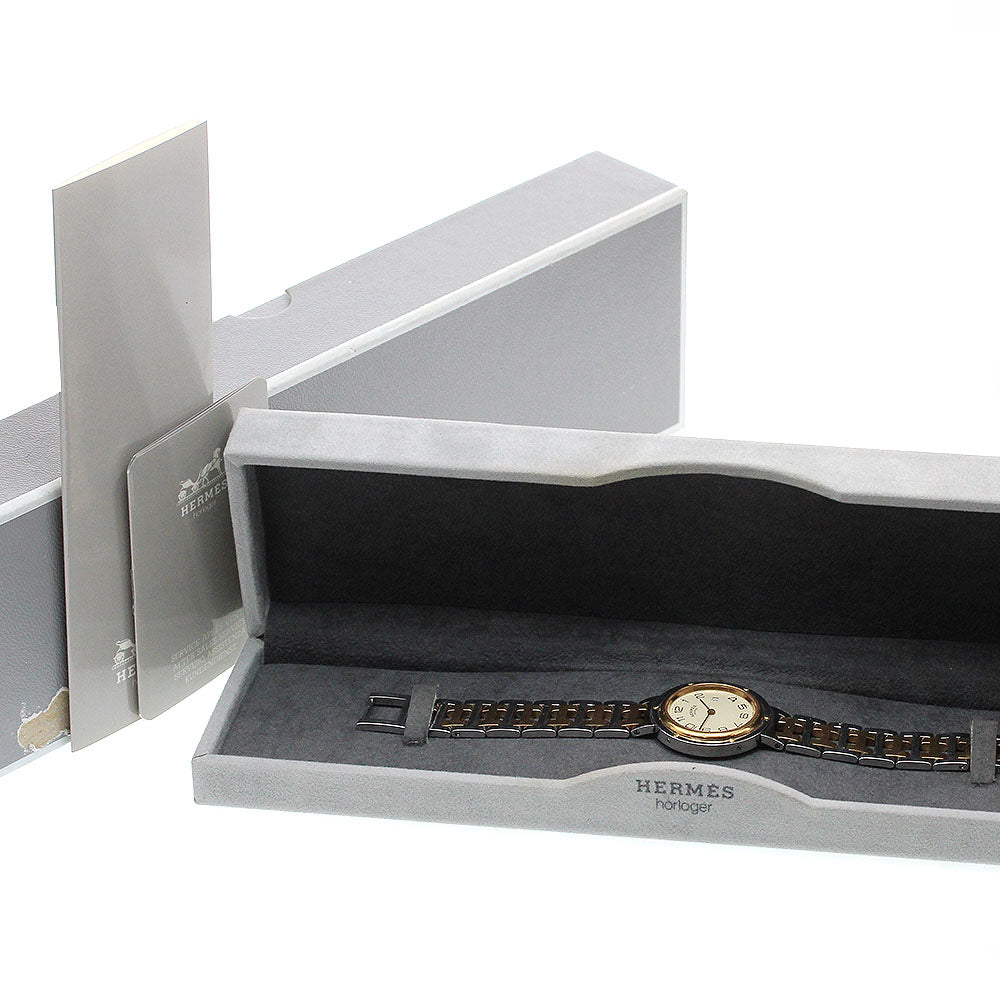 HERMES Clipper Date beige Dial Quartz Boy's Watch_867348