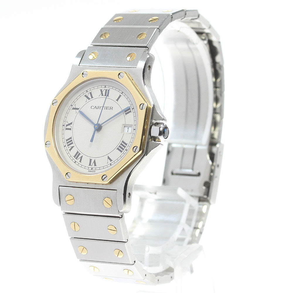 CARTIER Santos Octagon LM W2001583 YG2 tone Date Quartz Men's Watch_867432