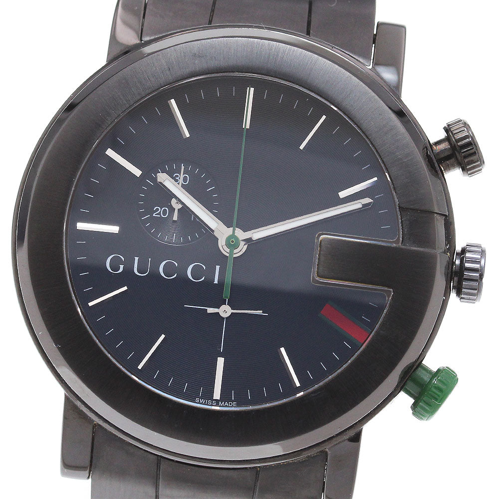 GUCCI G round 101M/YA101331 Small seconds black Dial Quartz Men's Watch_867450