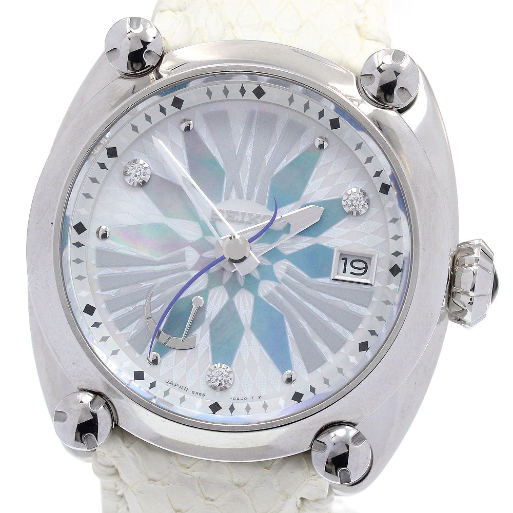 SEIKO Galante SBLA097 3P diamond power reserve Silver / blue shell Dial Spring drive Men's Watch_867500