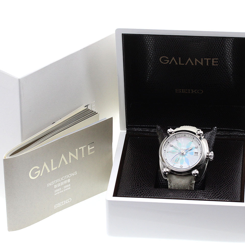 SEIKO Galante SBLA097 3P diamond power reserve Silver / blue shell Dial Spring drive Men's Watch_867500