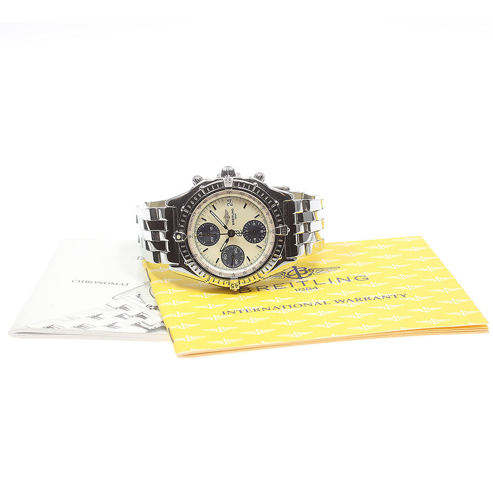 BREITLING Chronomat A13050.1 Chronograph shell dial White / blue shell Dial Automatic Men's Watch_867525