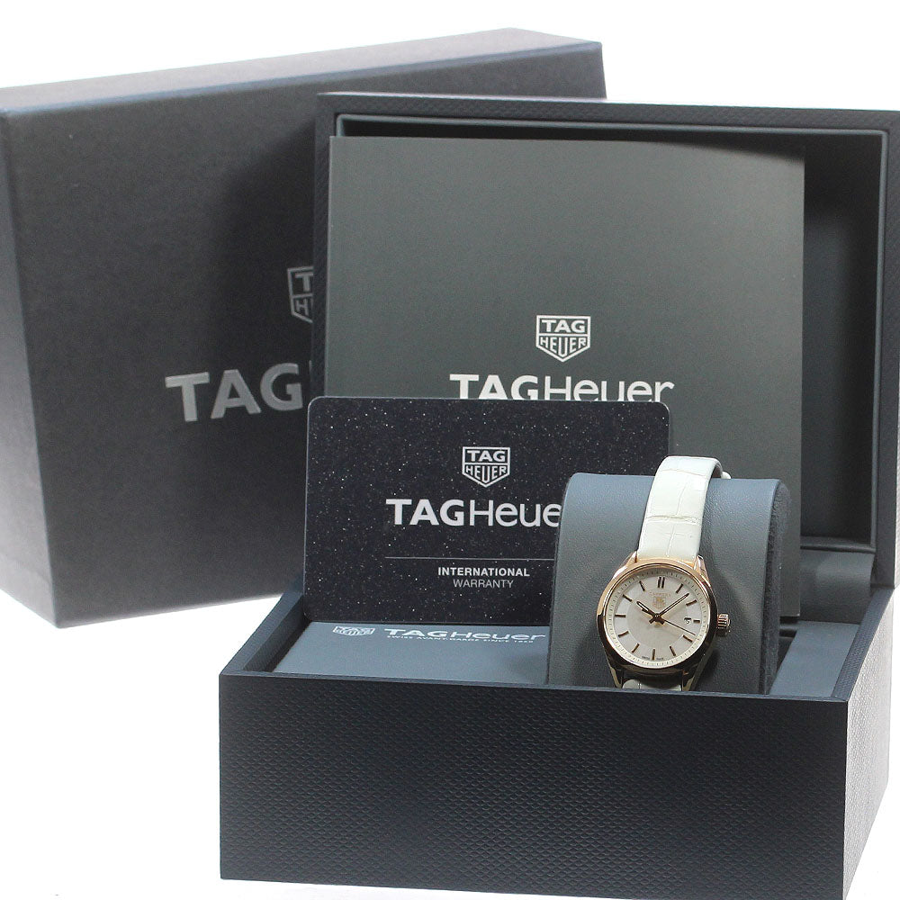 TAG HEUER Carrera WV1440 18K Pink Gold White shell Dial Quartz Ladies Watch_867534