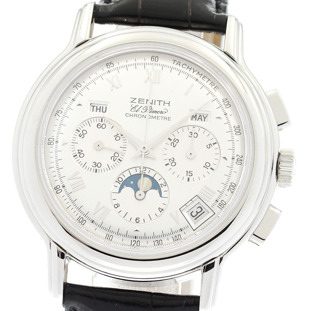 ZENITH El Primero Chronomaster 01.0240.410 Date Moon Phase Triple calendar Silver Dial Automatic Men's Watch_867558