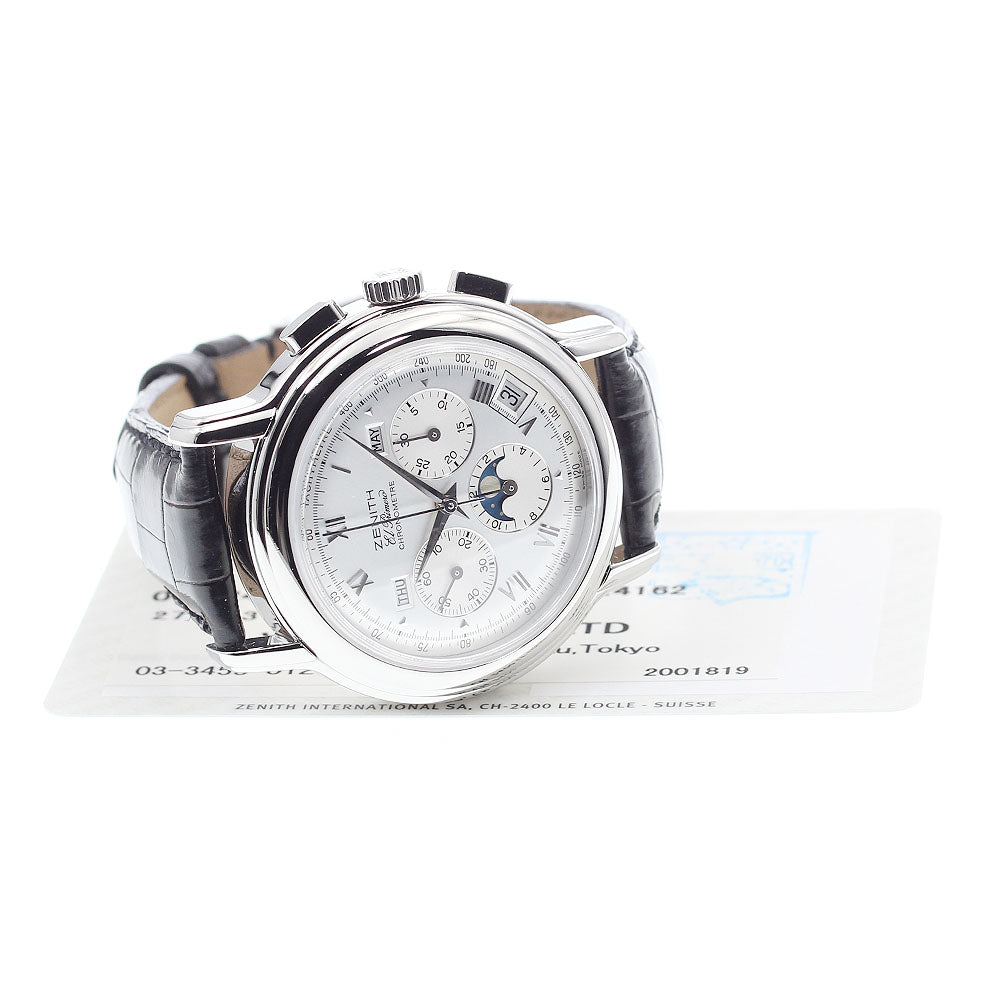 ZENITH El Primero Chronomaster 01.0240.410 Date Moon Phase Triple calendar Silver Dial Automatic Men's Watch_867558