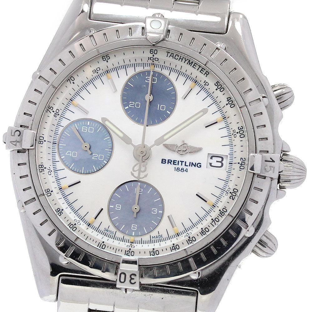 BREITLING Chronomat A13050.1 Chronograph shell dial White / blue shell Dial Automatic Men's Watch_867584