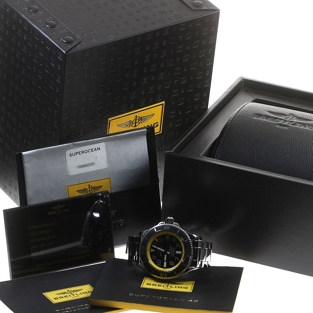BREITLING Super Ocean 42 A17364 Date Black Dial Automatic Men's Watch_867594