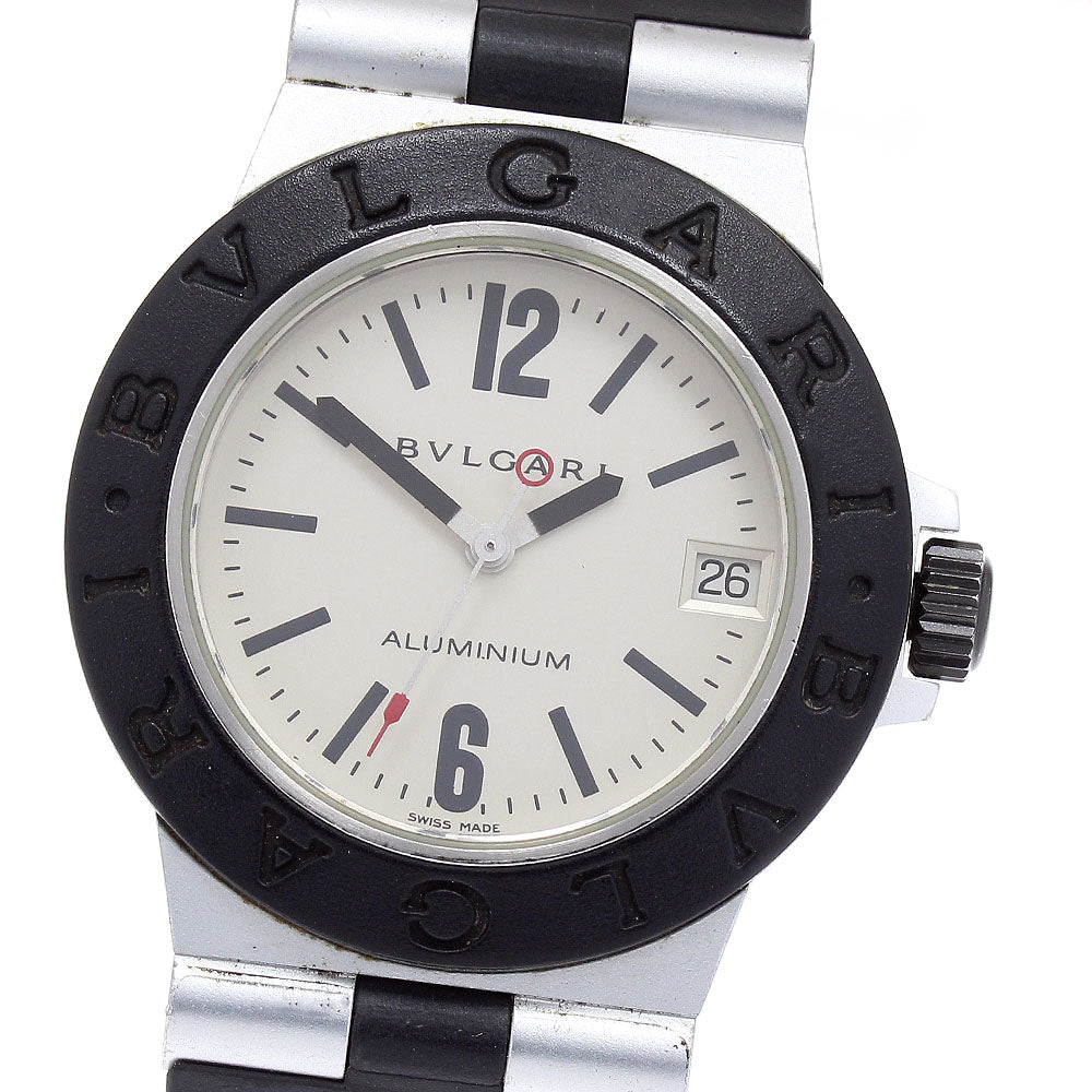 BVLGARI aluminum AL32A Date Silver Dial Quartz Boy's Watch_867603