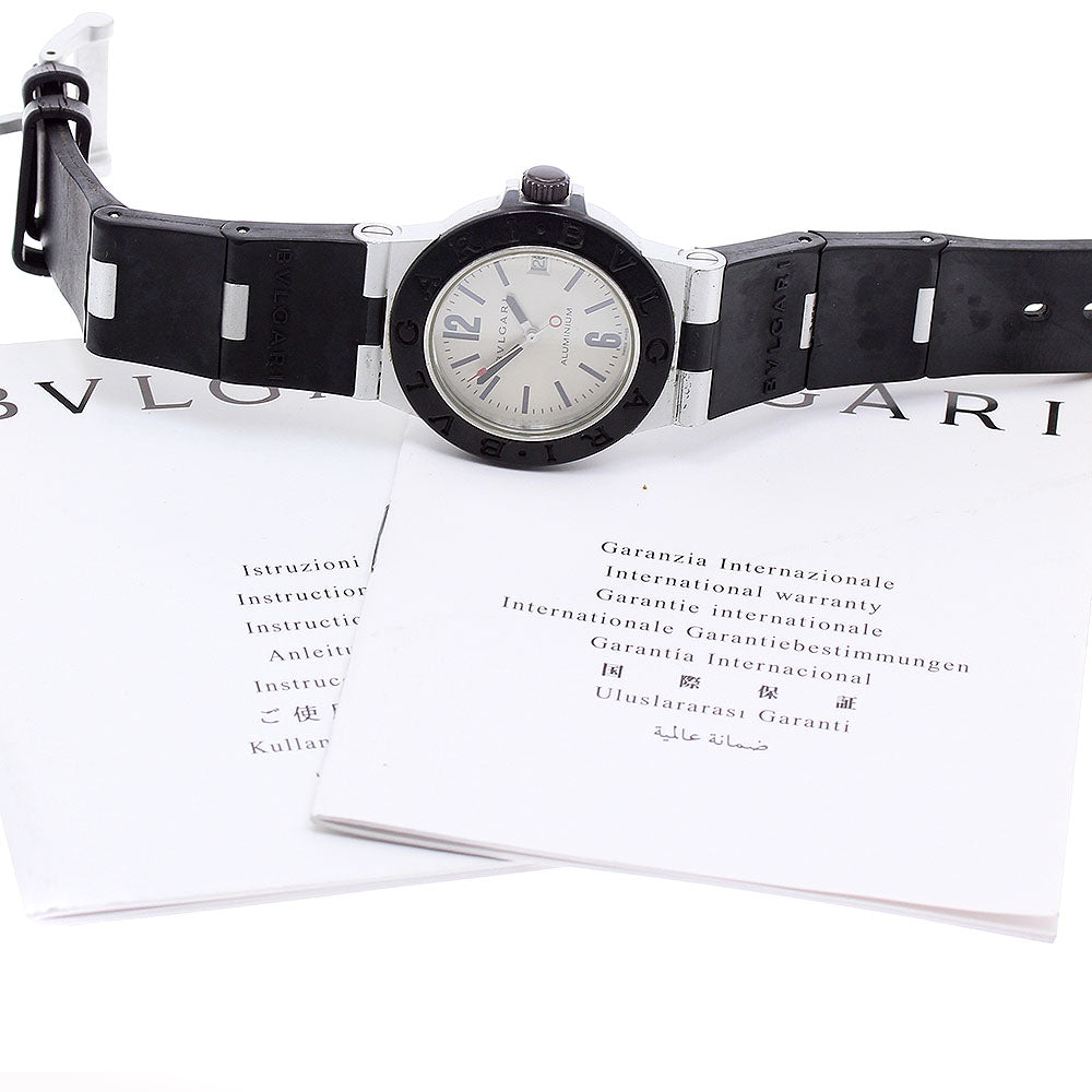 BVLGARI aluminum AL32A Date Silver Dial Quartz Boy's Watch_867603