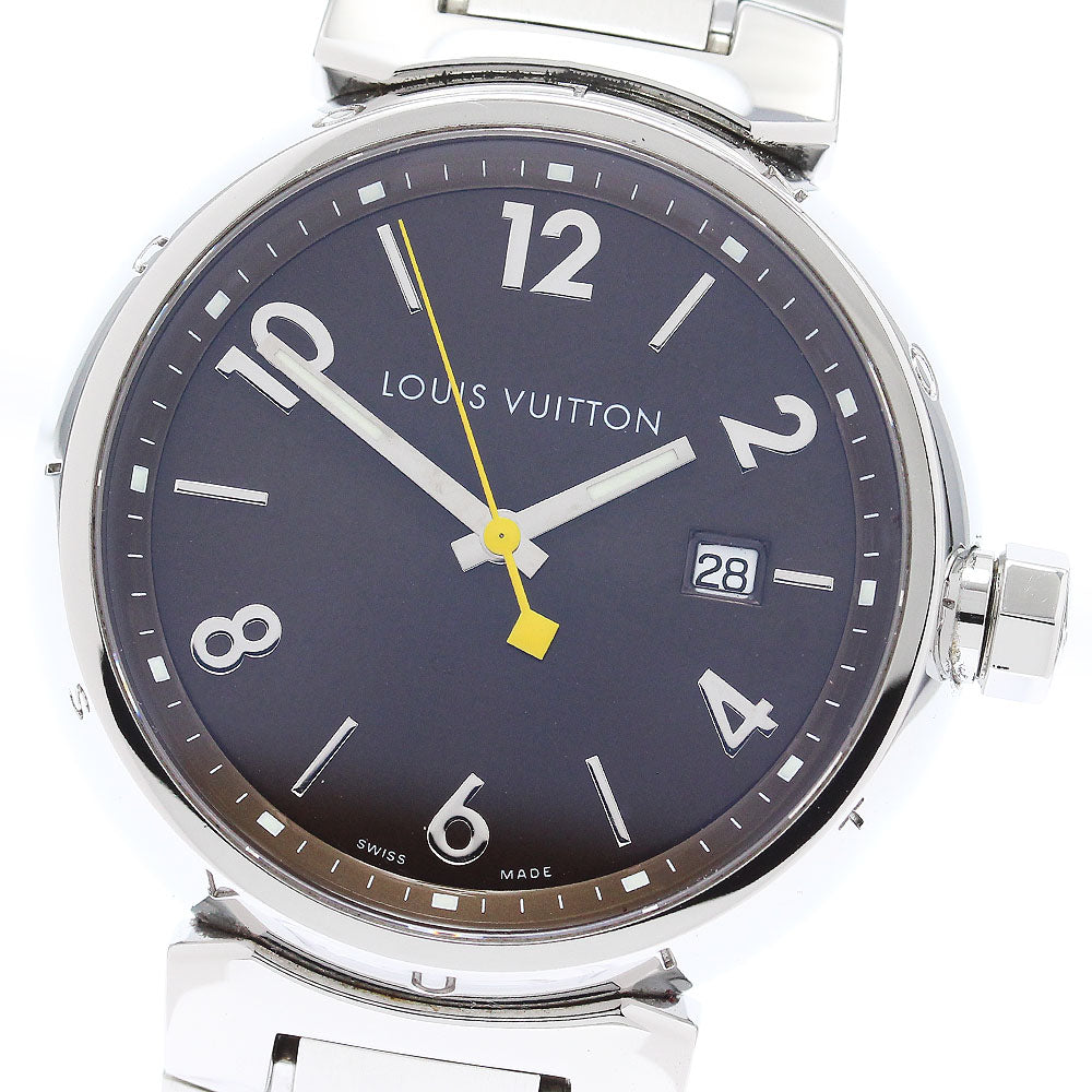 LOUIS VUITTON Tambour Q1111 Date Brown Dial Quartz Men's Watch_867606