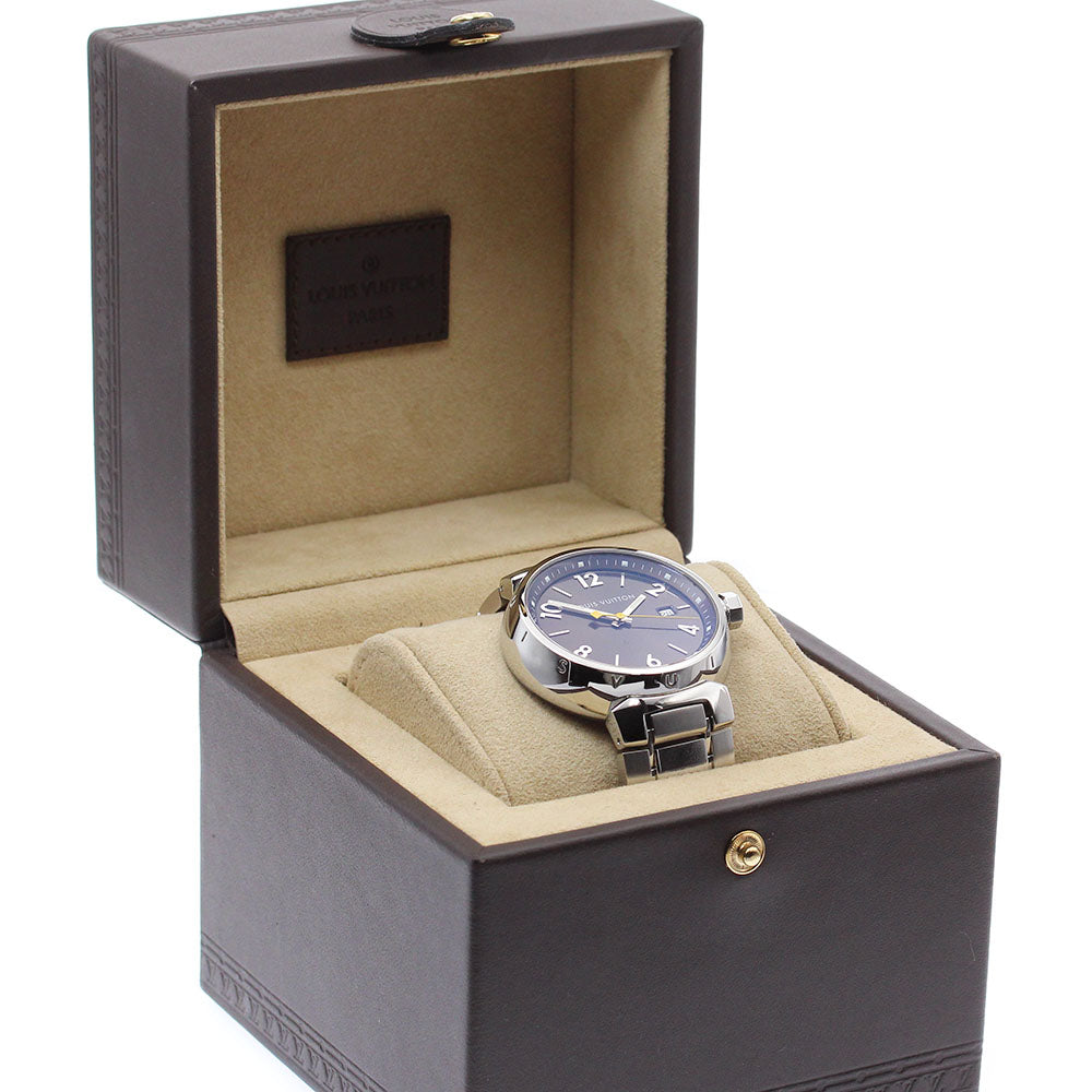 LOUIS VUITTON Tambour Q1111 Date Brown Dial Quartz Men's Watch_867606