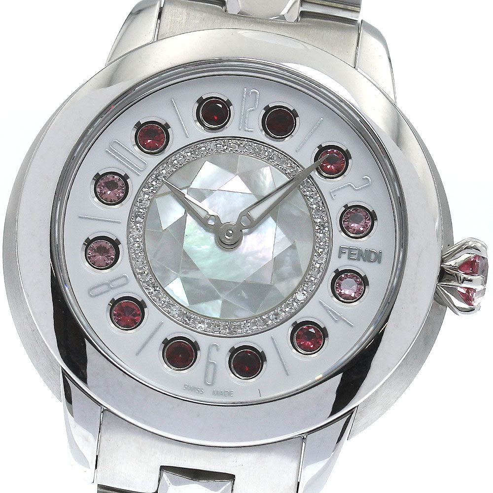 FENDI Eye shine 12100S White shell / white Dial Quartz Ladies Watch_867632
