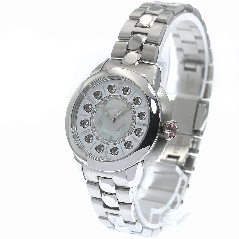 FENDI Eye shine 12100S White shell / white Dial Quartz Ladies Watch_867632