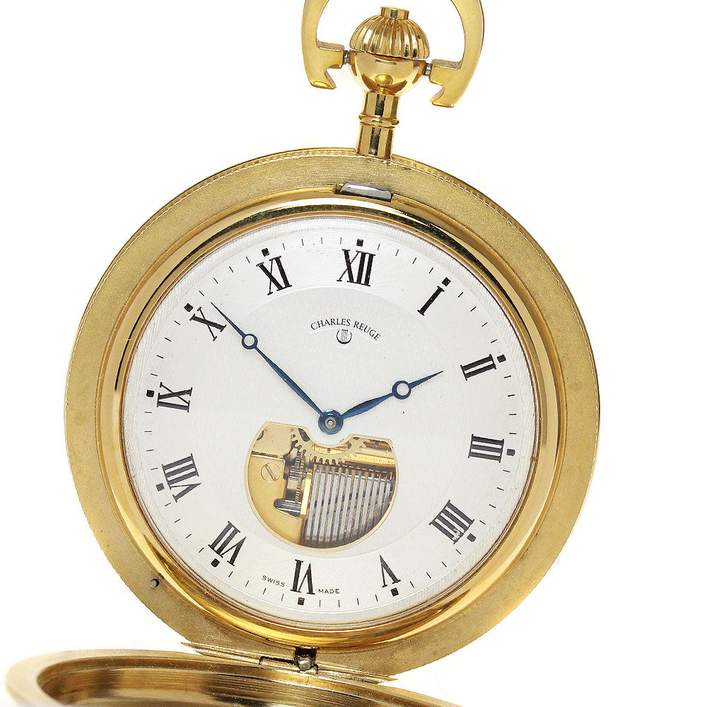 CHARLES REUGE vintage Silver Dial Hand Winding Men's Pocket watch_867637