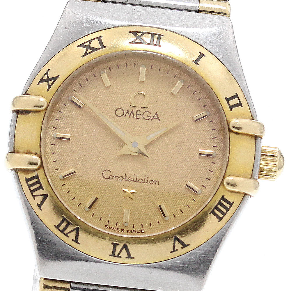 OMEGA Constellation Mini 1362.10 YG bezel gold Dial Quartz Ladies Watch_867646