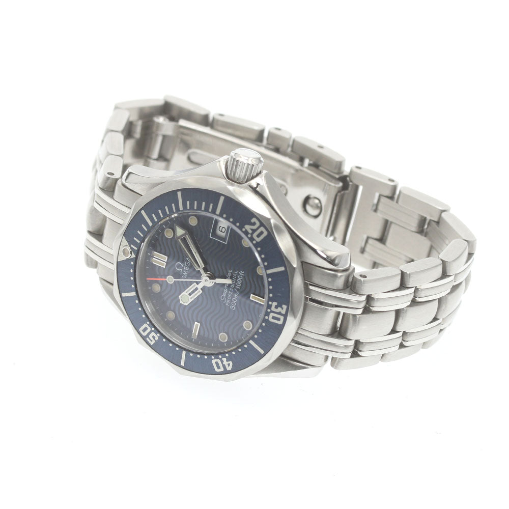 OMEGA Seamaster300 2583.80 Date Navy Dial Quartz Ladies Watch_867661