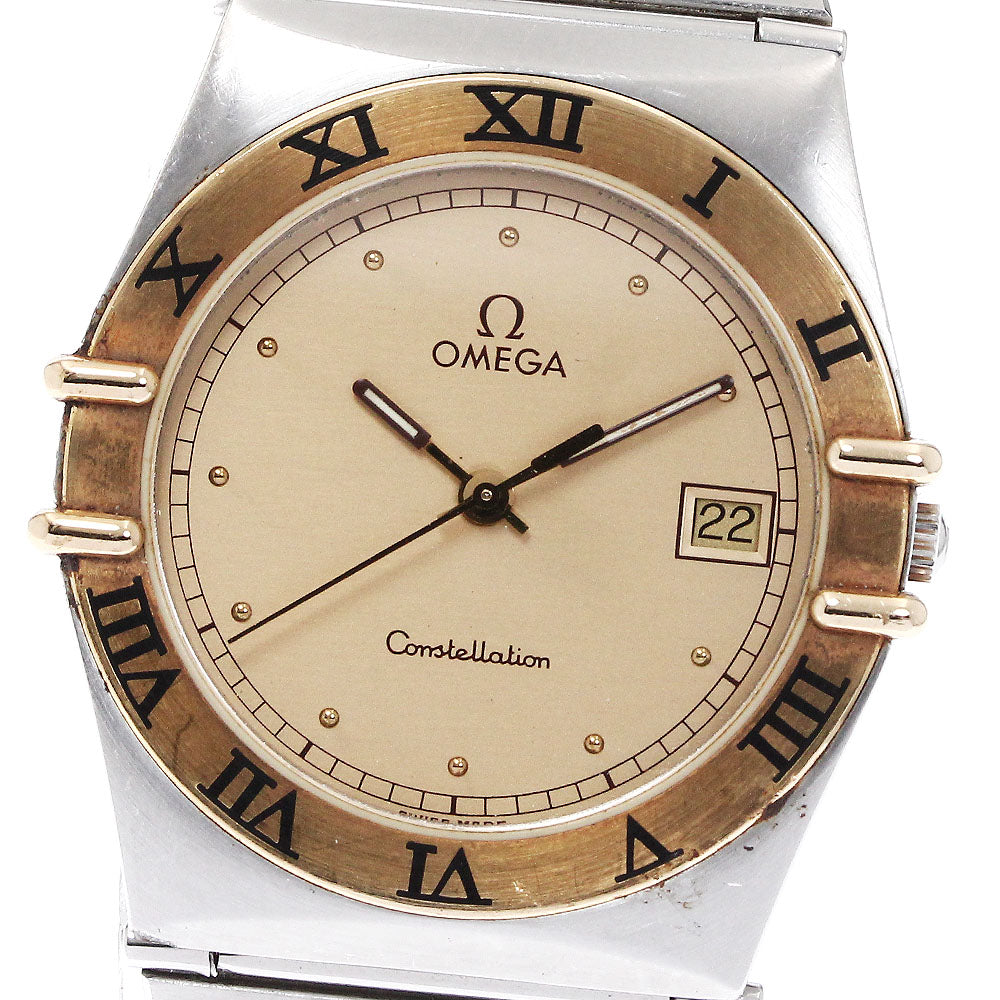 OMEGA Constellation Date gold Dial Quartz Men's Watch_867689
