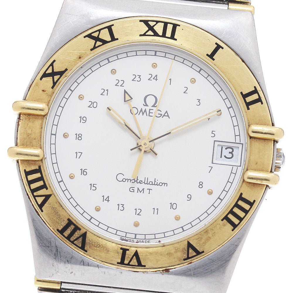 OMEGA Constellation YG bezel half bar GMT beige Dial Quartz Men's Watch_867702