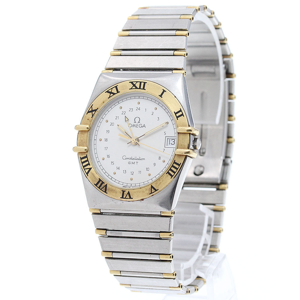 OMEGA Constellation YG bezel half bar GMT beige Dial Quartz Men's Watch_867702