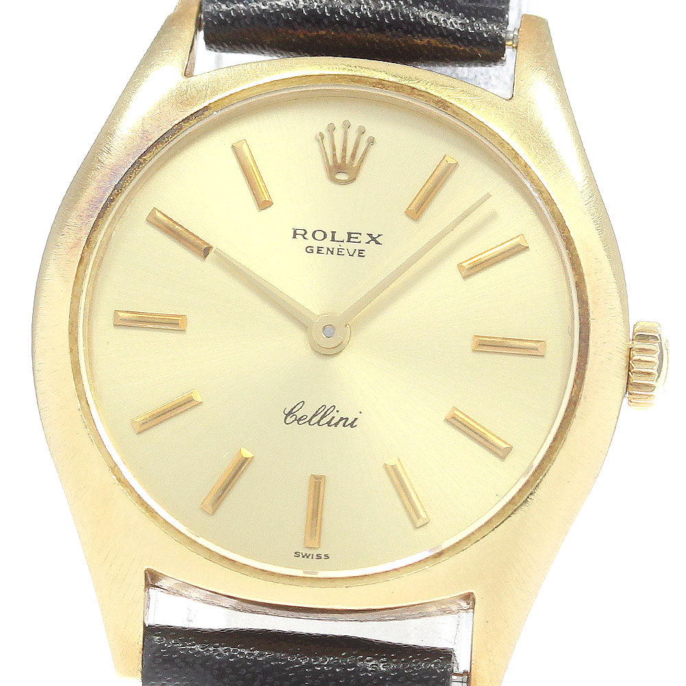ROLEX Cellini 3800 K18YG cal.1600 Gold Dial Hand Winding Ladies Watch_867707