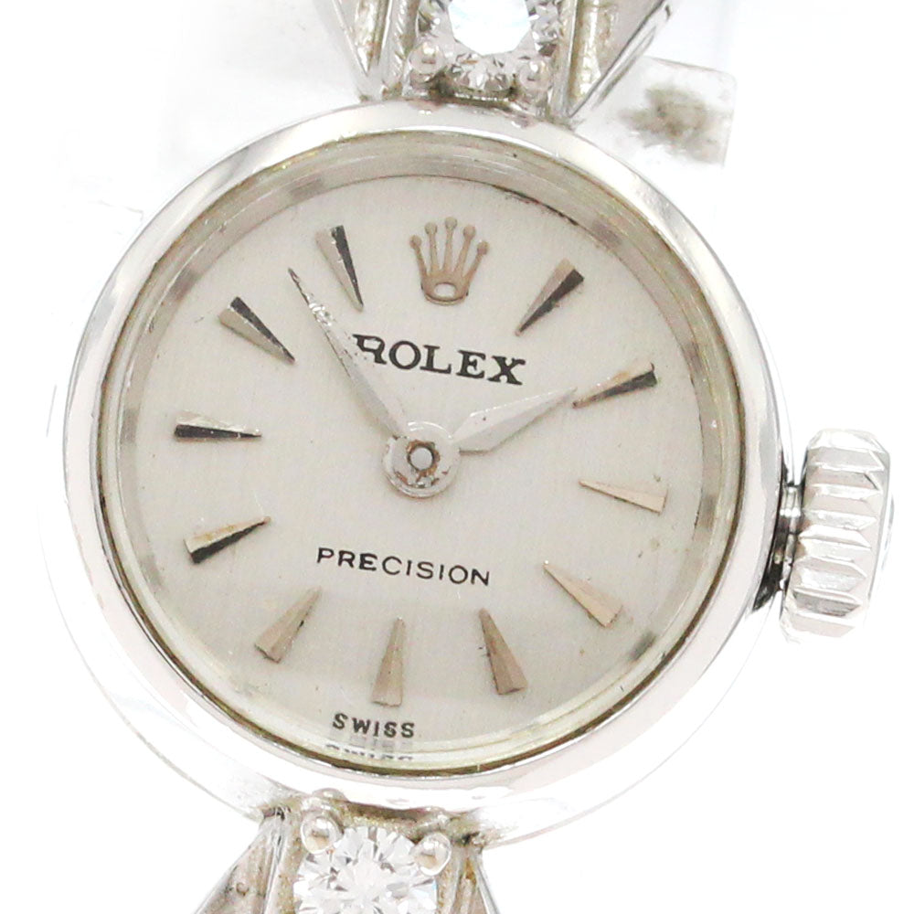 ROLEX Precision 9862 K18WG Cal.No Silver Dial Hand Winding Ladies Watch_867731