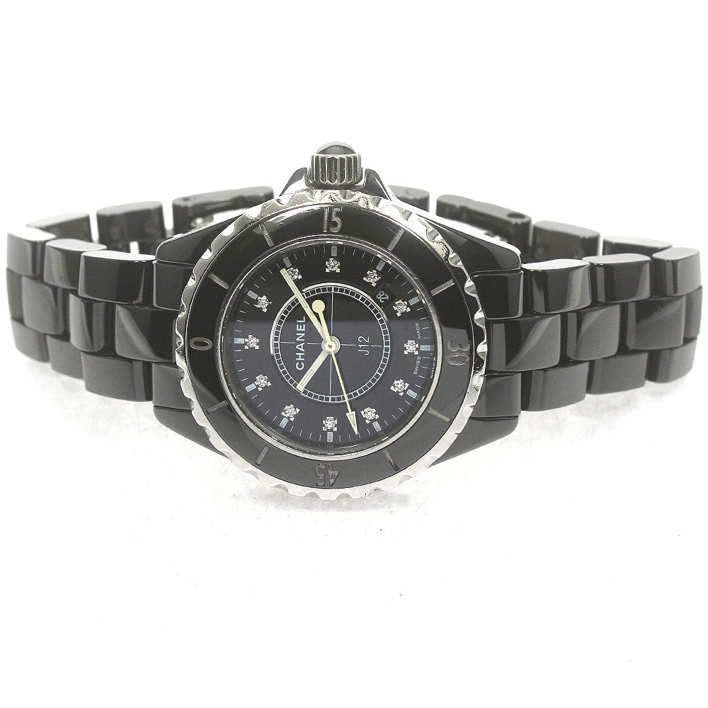 CHANEL J12 H1625 Black ceramic 33mm 12P diamond Quartz Ladies Watch_867744
